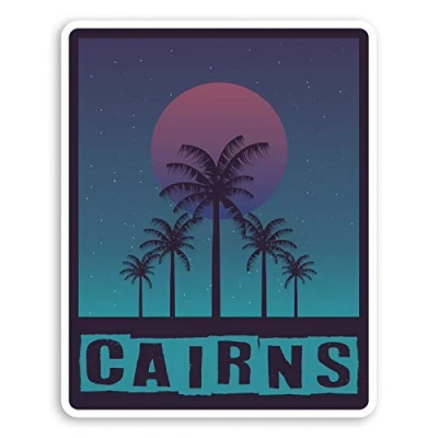 Image of 2 x 10cm Cairns Australia Vinyl Stickers Surf Travel Luggage Sticker #31879 (10cm Tall)