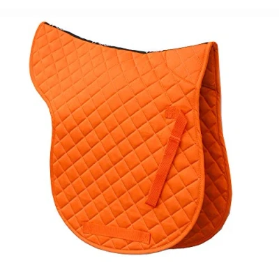 Image of Rhinegold Cotton Quilted Numnah, Cob, Tangerine