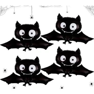 Image of Halloween Balloons 4pcs Large Bat Foil Balloons, Party Decorations, for Kids Favors Supplies