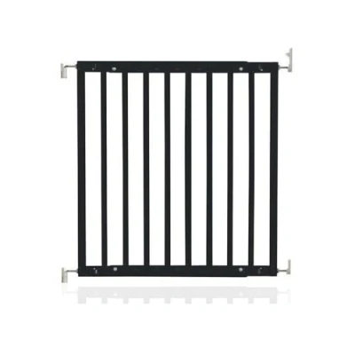 Image of Safetots Chunky Wooden Screw Fit Stair Gate, Black, 63.5cm 105.5cm, Wood Baby Safety Barrier, Stylish Design and Practical Easy Installation