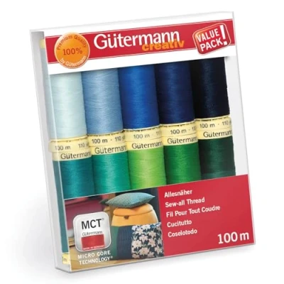 Image of Gütermann creativ Sewing Thread set with 10 spools Sew all 100 m
