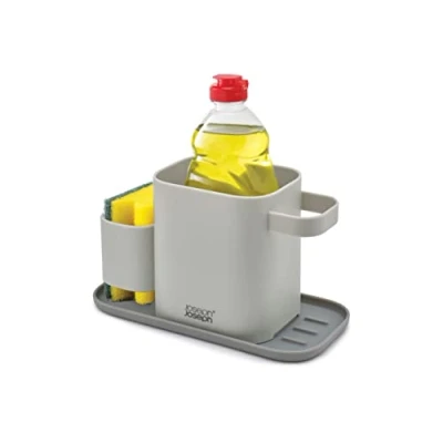 Image of Joseph Duo Sink Tidy, Kitchen Cleaning Caddy Organiser with Sponge Holder, Grey