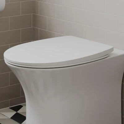 Image of Affine Soft Close Round Toilet Seat Top Fix White
