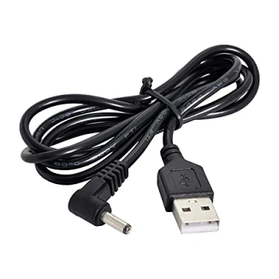 Image of cablecc USB 2.0 Male to Right Angled 90 Degree 3.5mm 1.35mm DC Power Plug Barrel 5V Cable 80cm