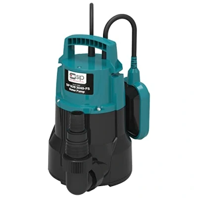 Image of SIP SUB 3040 FS Electric Submersible Water Pump for Clean Water, 230V 13A, 400W 0.5hp Motor, 9000L/hr Flow Rate, 6M Pumping Head, 5mm Max Particle Diameter with Float Switch/Auto Cut Off