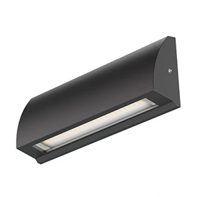 Image of ledscom.de LED Wall Light/Staircase Light SEGIN for Outdoors, IP54, Flat, Downlight, Black matt, Angular, 6.3 W, 630lm, Cool White, downunder, Outdoor, Guiding Light, Wall, Passive Lighting