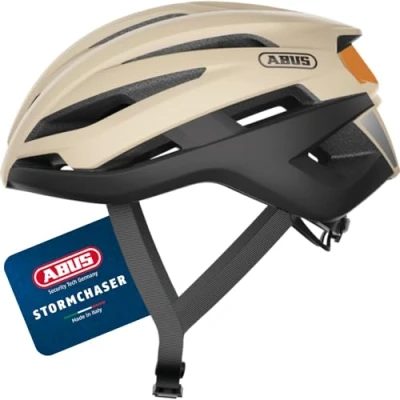Image of ABUS StormChaser Racing Bike Helmet Lightweight and Comfortable Bicycle for Professional Cycling Women Men Beige, Size S