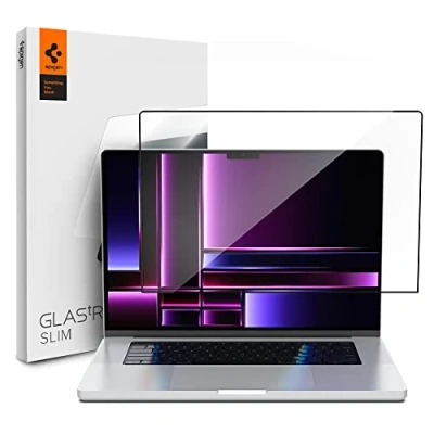 Image of Spigen Tempered Glass Screen Protector [GlasTR Slim] Designed for MacBook Pro 16 inch (M3 / M3 Max M2 M1 Max) [9H Hardness]