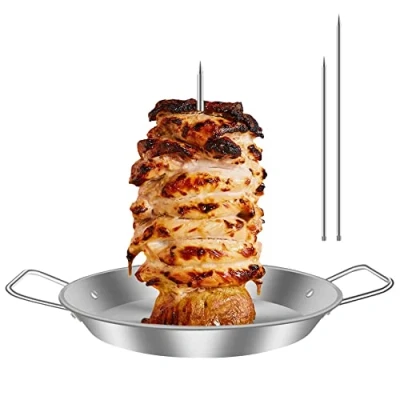 Image of Vertical Skewer, Stainless Steel Kebab Stand with 3 Replacement Spikes,Doner Skewer for Turkey, (Large)