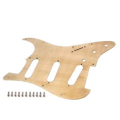 Image of Alnicov Guitar Pickguard 11 Hole SSS For Standard Strat Modern Replacement, Brass