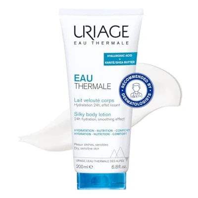 Image of Uriage Eau Thermale Silky Moisturizing Body Lotion 200ml With Shea Butter &amp; Hyaluronid Acid Intense 24h Hydration Light Non Greasy Texture Lovely Floral Scent Paraben Free