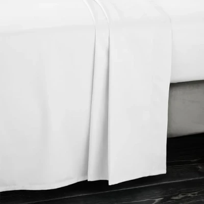 Image of Bianca 400 Thread Count Cotton Sateen King Flat Sheet White