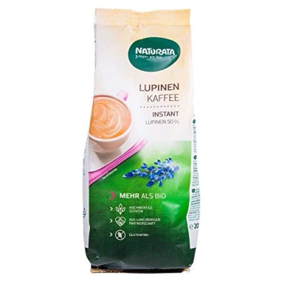 Image of Organic Instant Lupine Coffee Without Caffeine 200g Naturata Cereal Premium Quality Lupin Substitute Refill Bag