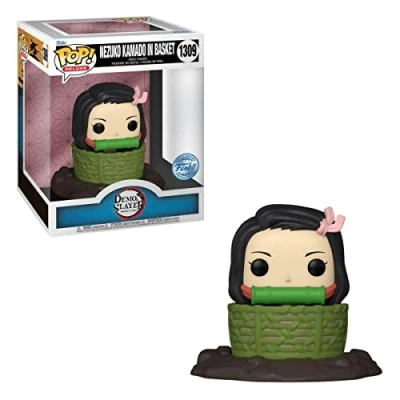 Image of Funko Brand Nezuko in Basket Figurine, Hot Topic Exclusive Model 1309, Red Color