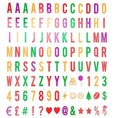 Image of Cinematic Light up Sign Extra Letter Packs Cinema Style for A4 Box (104pcs Color)