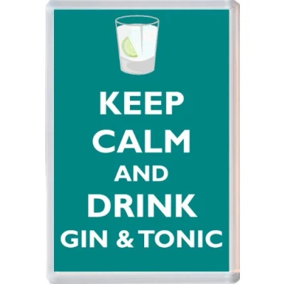 Image of Keep Calm and Drink Gin &amp; Tonic Novelty Jumbo Fridge Magnet