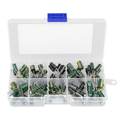 Image of Electrolytic Capacitors Assortment Kit 10 Values 100 Pcs 10V 63V 10uf 470uf DIY High Grade Audio Capacitor Assorted