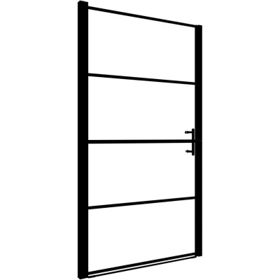 Image of vidaXL Shower Door Tempered Glass 100x178 cm Black