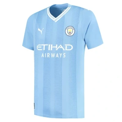Image of Manchester City F.C. Home Shirt 2023/24 Season Replica Men Team Light Blue Size: 3XL