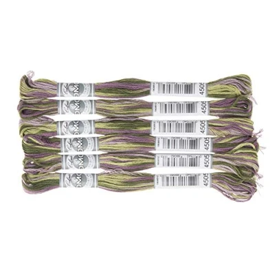 Image of DMC 517 4505 Cotton Embroidery Floss Purple/Green 8 Metres