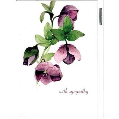 Image of Woodmansterne Lilac Hellebore Sympathy Card