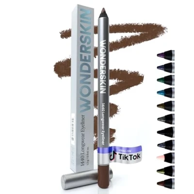 Image of Wonderskin 1440 Longwear Brown Eyeliner Pencil Waterproof, Sharpenable and Smudge Proof Eye Liner Pencils (Brown Sugar)