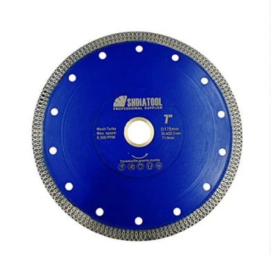 Image of SHDIATOOL Diamond Cutting Disc 175mm / 7 Inch X Mesh Turbo Saw Blade for Tile Marble Ceramic Porcelain