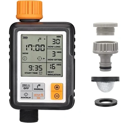 Image of Johgee Watering Computer with 3 Inch Screen, Clock Automatic Irrigation, Rain Delay, Manual Control and Child Lock