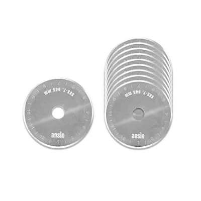 Image of Rotary Cutter Blades 45mm Compatible with OLFA, Fiskars Perfect for Quilting, Patchwork, Crafts and Sewing (Pack of 10)