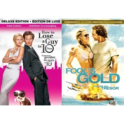 Image of How To Lose A Guy In 10 Days / Fool&#039;s Gold [ Matthew McConaughey &amp; Kate Hudson Rom Com Movies DVD 2 Pack ]