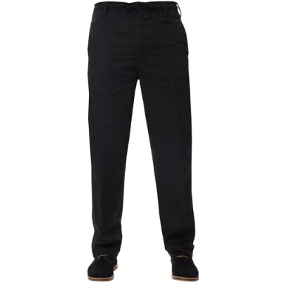 Image of BRAND KRUZE Mens Relaxed Regular Fit Elasticated Rugby Trouser Pants Casual Work Trousers Big Waist Black 48W / 31L