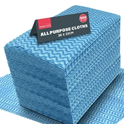 Image of 500pk All Purpose Cloths Multipack Disposable to Clean Surfaces J Style Blue Cleaning for Kitchen, Bathroom, Window Soft Jay Clothes