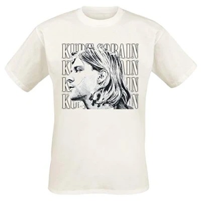 Image of Kurt Cobain Contrast Profile T Shirt Beige XL