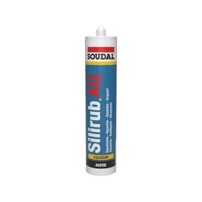 Image of Soudal Silirub AQ Aquarium &amp; Pond Fish Water Tank Marine Elastic Silicone Sealant 310ml Cartridge For Aquariums, Terrariums, Display Cases and Glass, Contents 310 ml, Use Seal Bonding (Clear)
