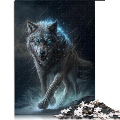 Image of Puzzle for adults Wolf 1000 Piece Jigsaw &amp; kids Cardboard PuzzlesGreat gift Size: 26x38cm
