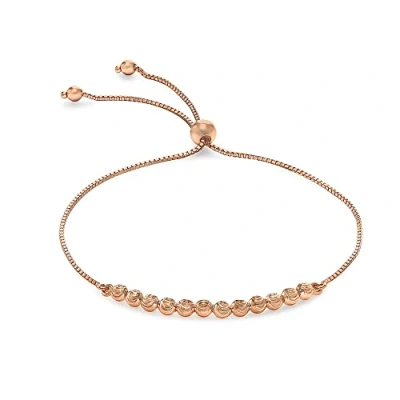 Image of Carissima Gold Women&#039;s 9 ct Rose Ball and Chain Adjustable Bracelet of Maximum Length 23 cm/9 Inch