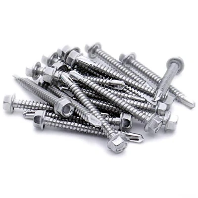Image of No.14 x 1.8 (6.3mm 45mm) Hex Self Drilling Screw (Flanged) Stainless Steel (A2) (Pack of 10)