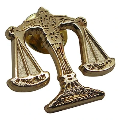 Image of LAW Lega Lapel Pin Emblem Badge in Wooden Gift Case 24k Coated Solicitor Lawyer Gifts Graduation