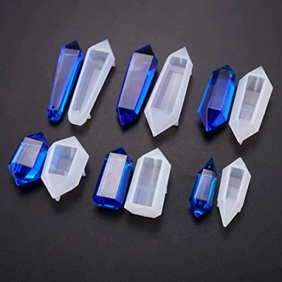 Image of FineInno 6pcs Resin Pendulum Moulds Quartz Crystal Epoxy Molds Gemstone Silicone Casting Mold for Earrings Necklace Pendant Jewelry Making