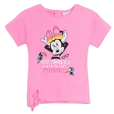 Image of Disney Minnie Mouse Baby Girls&#039; Short Sleeve T Shirt, Kids Top, Infants Cotton Summer Tee Pink 24 Months