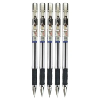 Image of Montex Black Ballpoint Pens, MegaTop, 0.7mm Fine Point, Pack of 5, Smooth Writing, ZOFAX Ball Pen