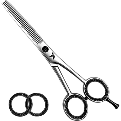 Image of Candure Professional Hairdressing teeth Scissors Stainless Steel for Barbers Hair Cutting, Salon, Children, Men &amp; Women (Thinning Shears, 6&quot;)