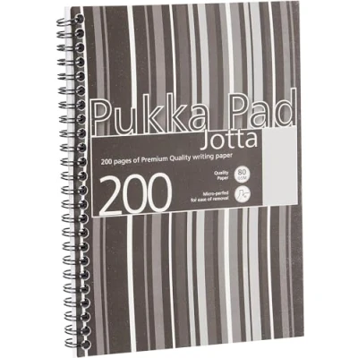 Image of Pukka Pads JP021(5) A5 Polyprop Jotta 200 Page Black Stripe PK3
