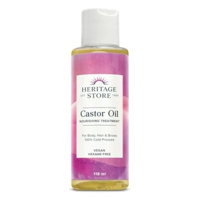 Image of Castor Oil 118ml Nourishing Hair Growth Oil, Skin Care, Eyelashes &amp; Brows Cold Pressed, Hexane Free, Vegan Cruelty Free Heritage Store
