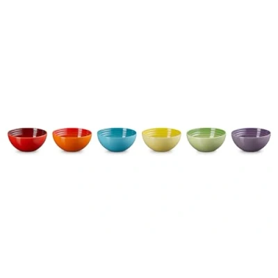 Image of Le Creuset Stoneware Set of 6 Rainbow Snack Bowls 330ml