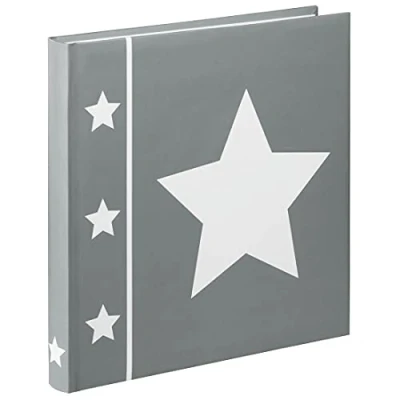 Image of Hama “Skies Photo album (jumbo with 60 pages, for 240 photos in 10x15 format, Star motif, 30cm x 30cm) XL Grey Book