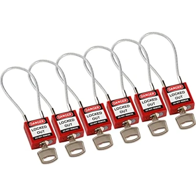 Image of Brady 195972 Padlock, Red, 32mm x 16mm, Set of 6 Pieces