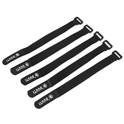 Image of VGEBY 5pcs Bicycle Hook and Loop Fastening Straps Nylon Multifunctional Soft Wraps (Black)