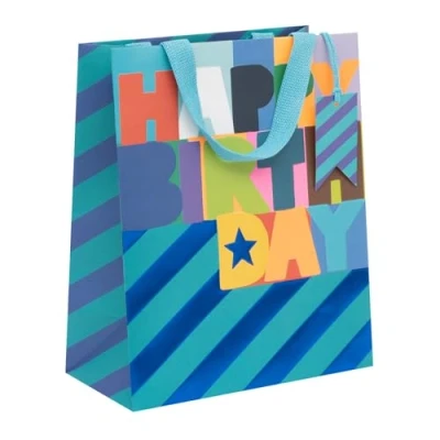 Image of Glick Large Gift Bag, Vivid Cobalt, 315 x 260 135 mm, Luxury Recyclable Bag for Birthdays &amp; Celebrations, Blue