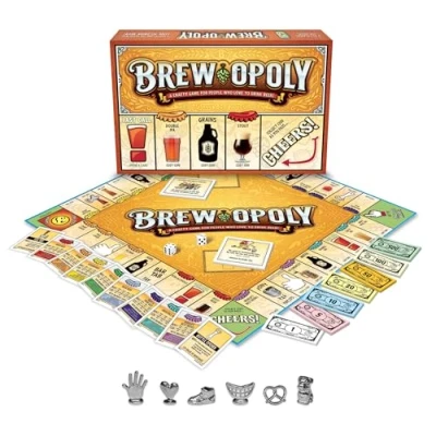 Image of Brew Opoly Property Trading Board Game A For Adults Strategy Fun 2 To 6 Players 18+ Crafty People Who Love Drink Beer